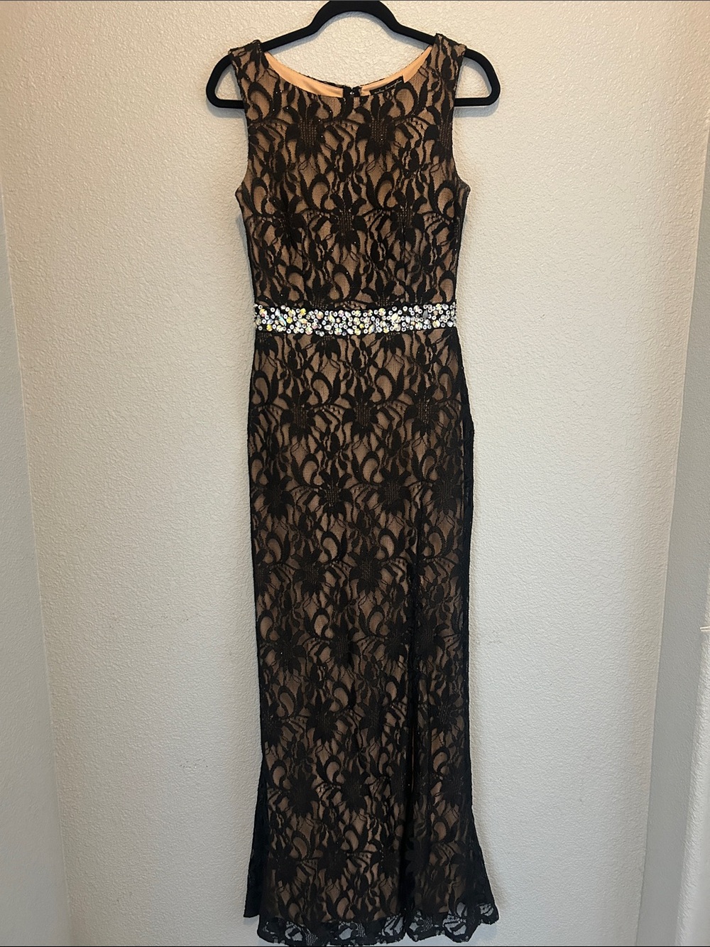 Spring Summer wedding dress Lace Evening Dress Nude Lining Embellished Waist 7